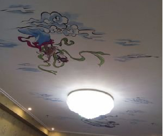 石城如何快速绘制天花板上的手绘墙？